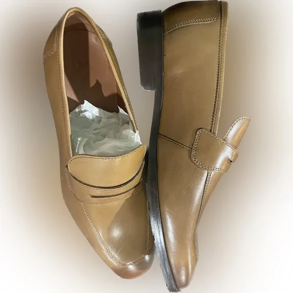 Azyrrha mens dress shoes penny loafers slip on formal size 9 leather NEW - Picture 3 of 6